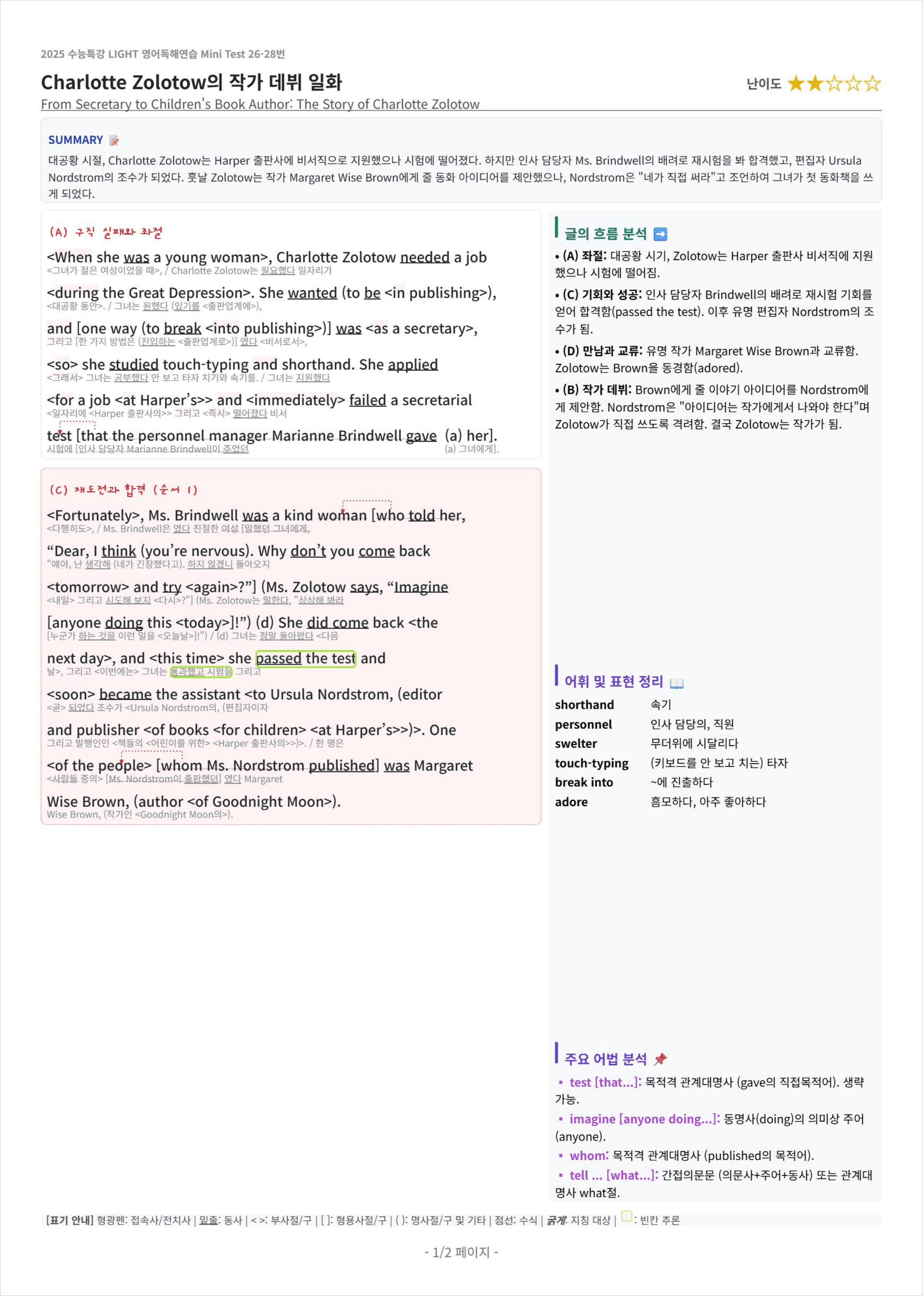 2025 수능특강 LIGHT 영독연 Mini Test 1 (도표/실용X)_preview_undefined