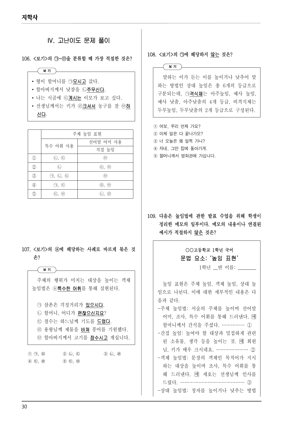 공통국어1 지학사 5-(1) 문법 요소와 어휘의 표현 효과 150제_preview_undefined