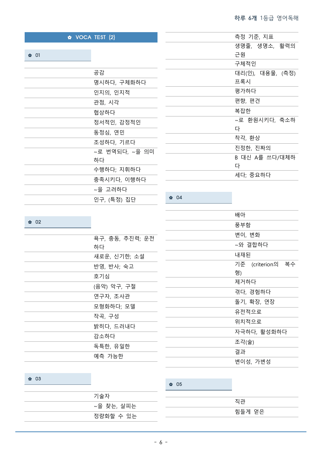 DAY 06 하루 6개 1등급 영어독해_2학년_워크북+변형문제(63p)_preview_undefined