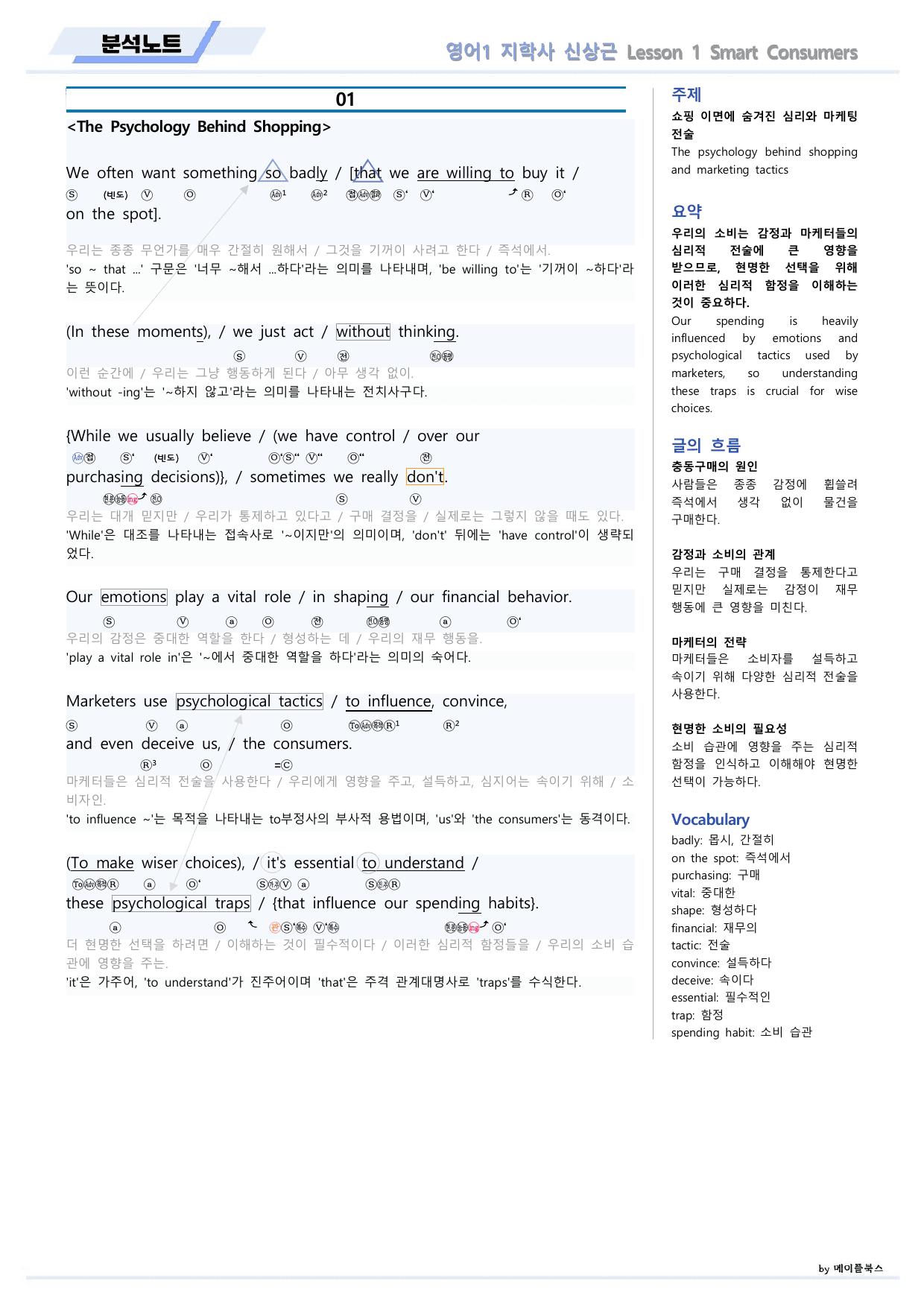 영어1 지학사 신상근 분석노트 01 1강 1과 22년 개정판 메이플북스_preview_undefined