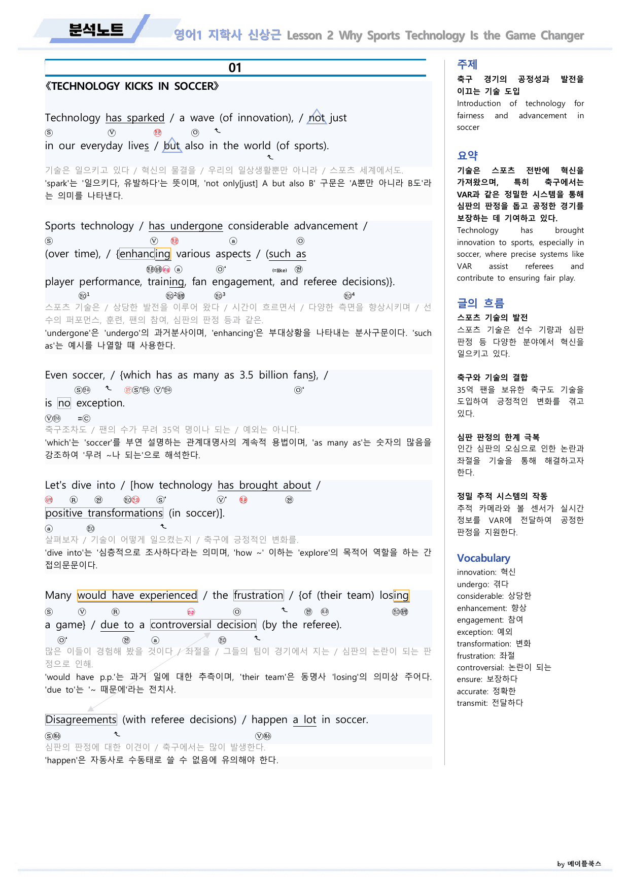영어1 지학사 신상근 분석노트 02 2강 2과 22년 개정판 메이플북스_preview_undefined