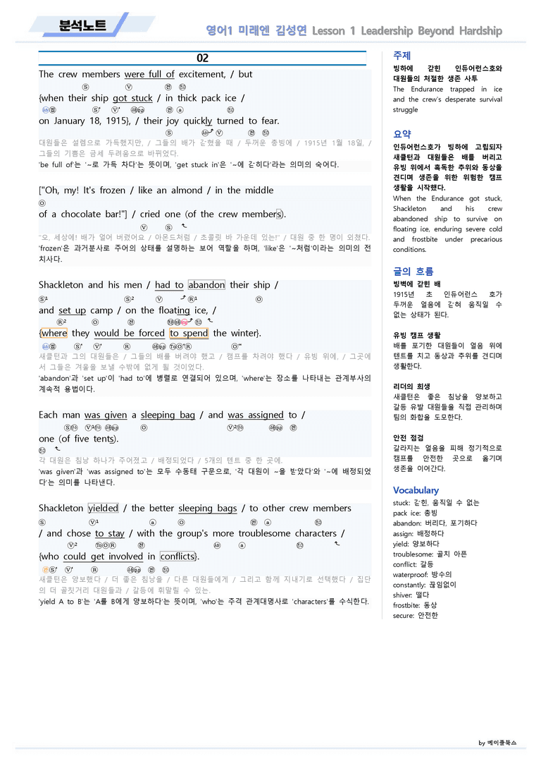 영어1 미래엔 김성연 분석노트 1강 1과 22년 개정 메이플북스_preview_3