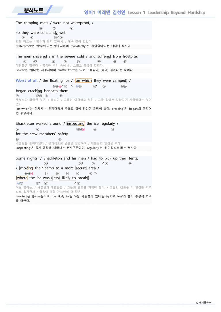 영어1 미래엔 김성연 분석노트 1강 1과 22년 개정 메이플북스_preview_4