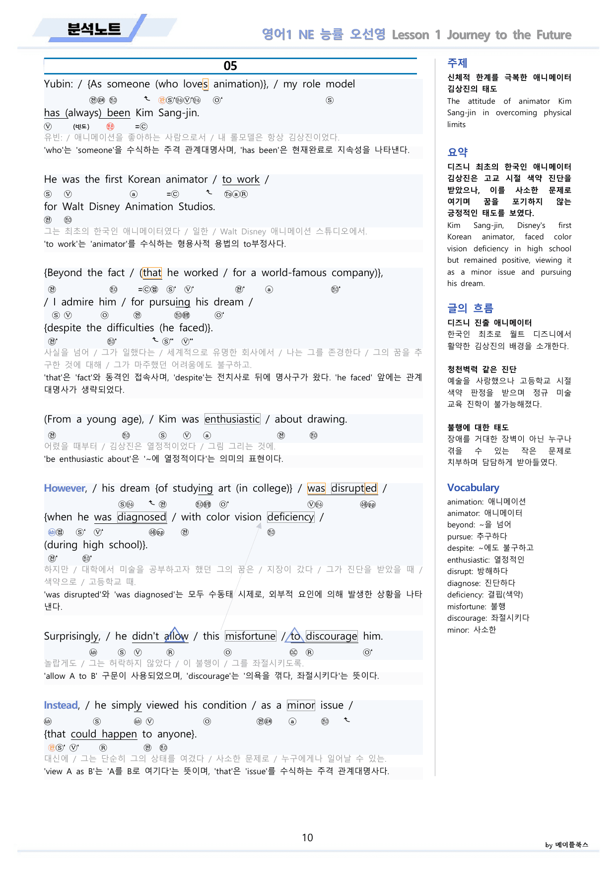 영어1 NE 능률 오선영 분석 변형문제 워크북 올인원 01 1강 1과 _preview_undefined