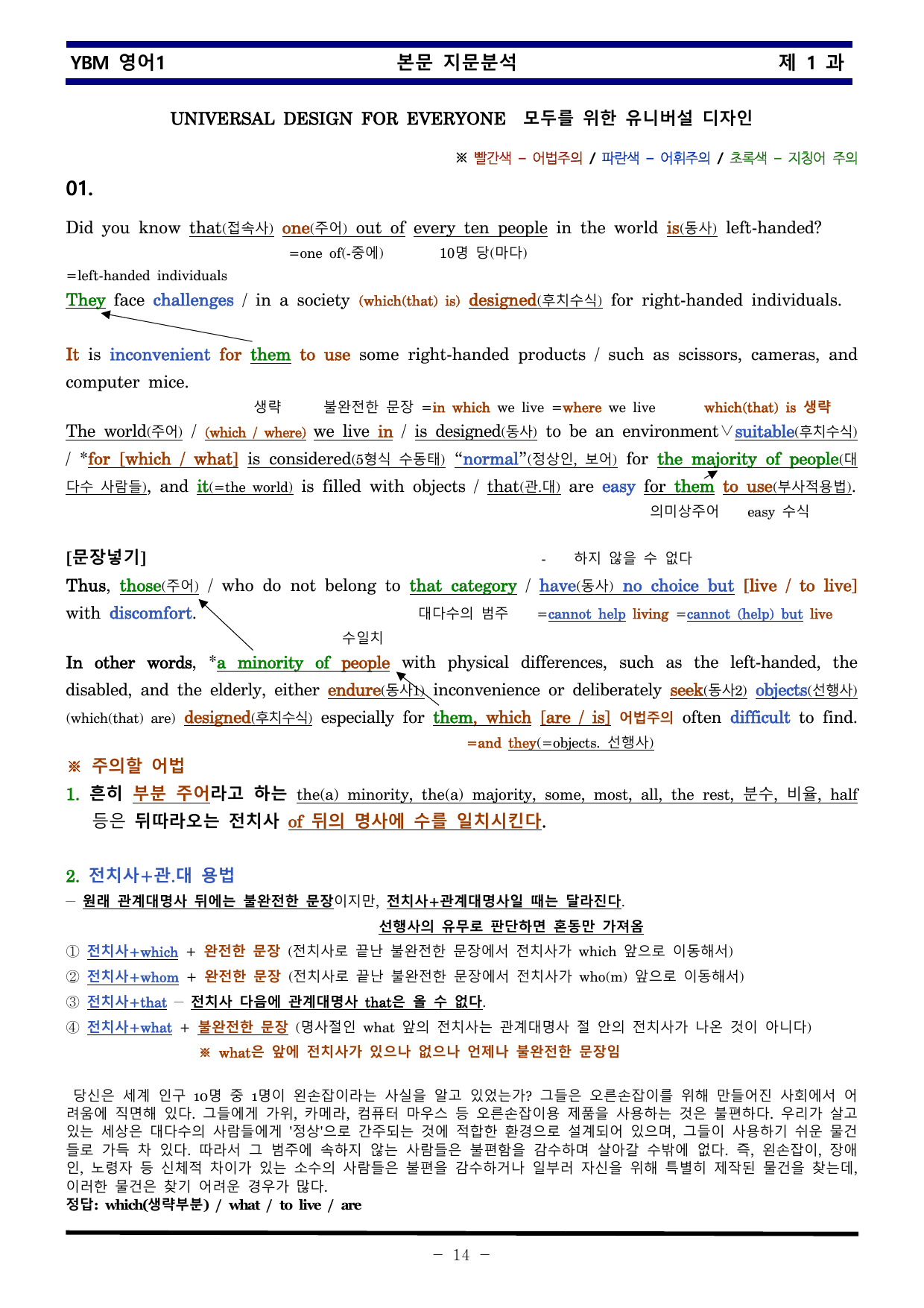 YBM 영어1 제 1 과 한권으로 끝내기_preview_undefined
