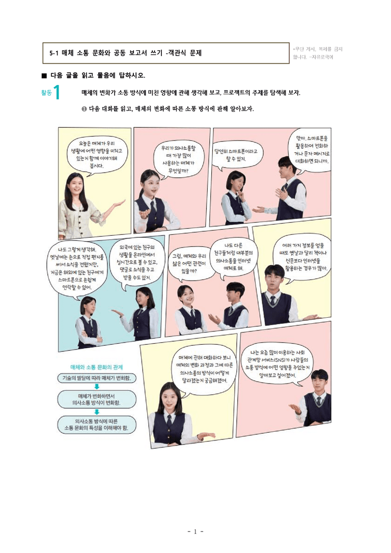 (공국2-미) 5-1 매체 소통 문화와 공동 보고서 쓰기 -객관식 (26문제)_preview_1