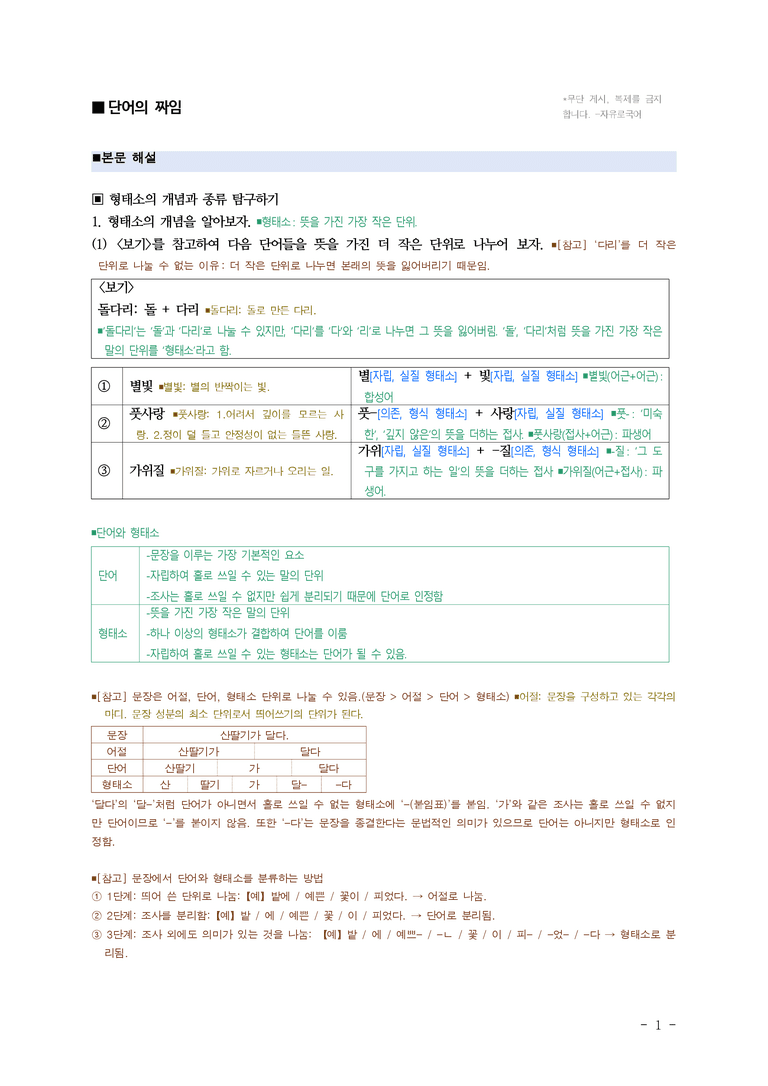 중1-2 (천-노) 3-2 단어의 짜임 ■해설•정리_(11쪽)_preview_1
