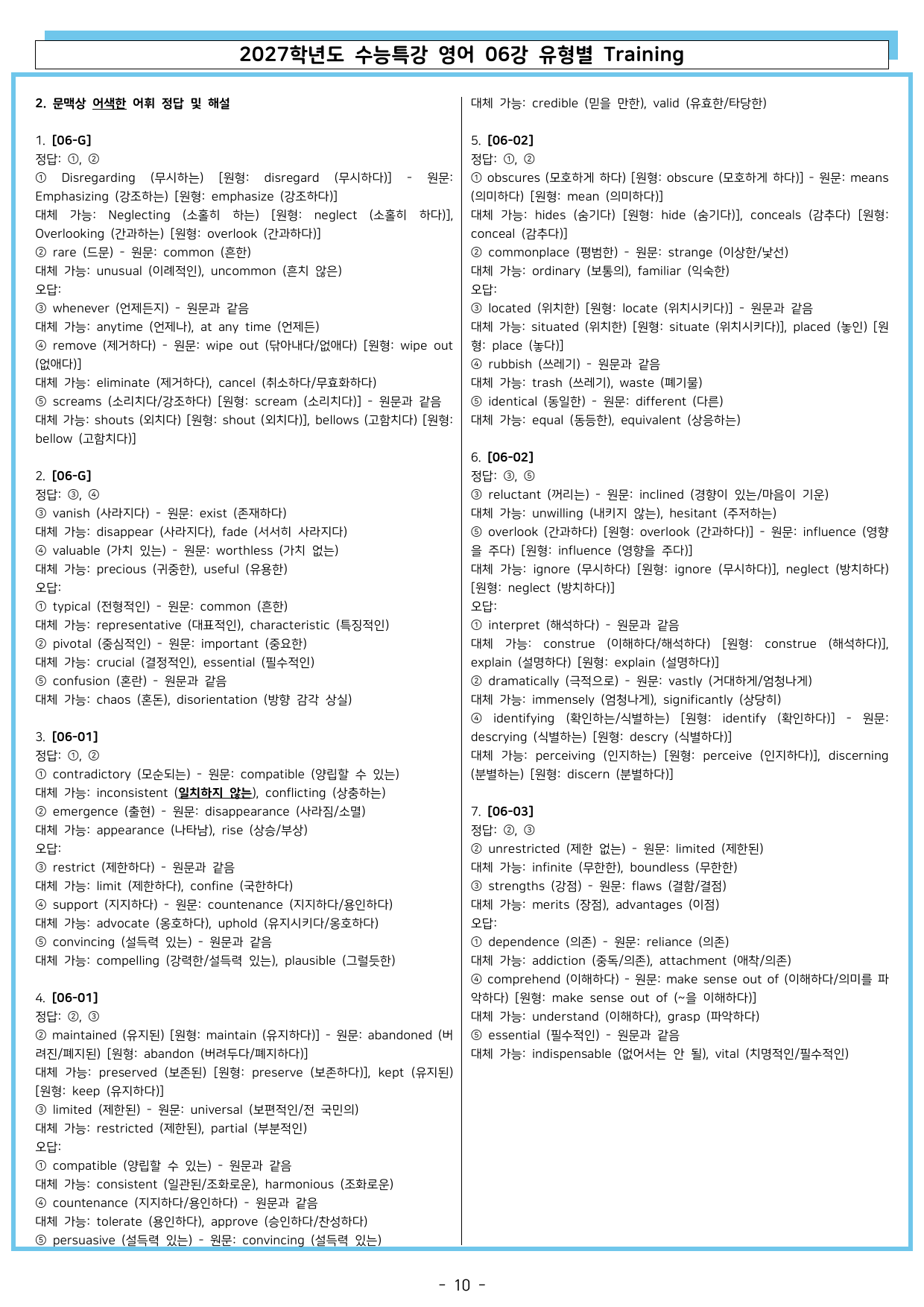 2027학년도 수능특강 영어 06강 유형별 Training_preview_undefined