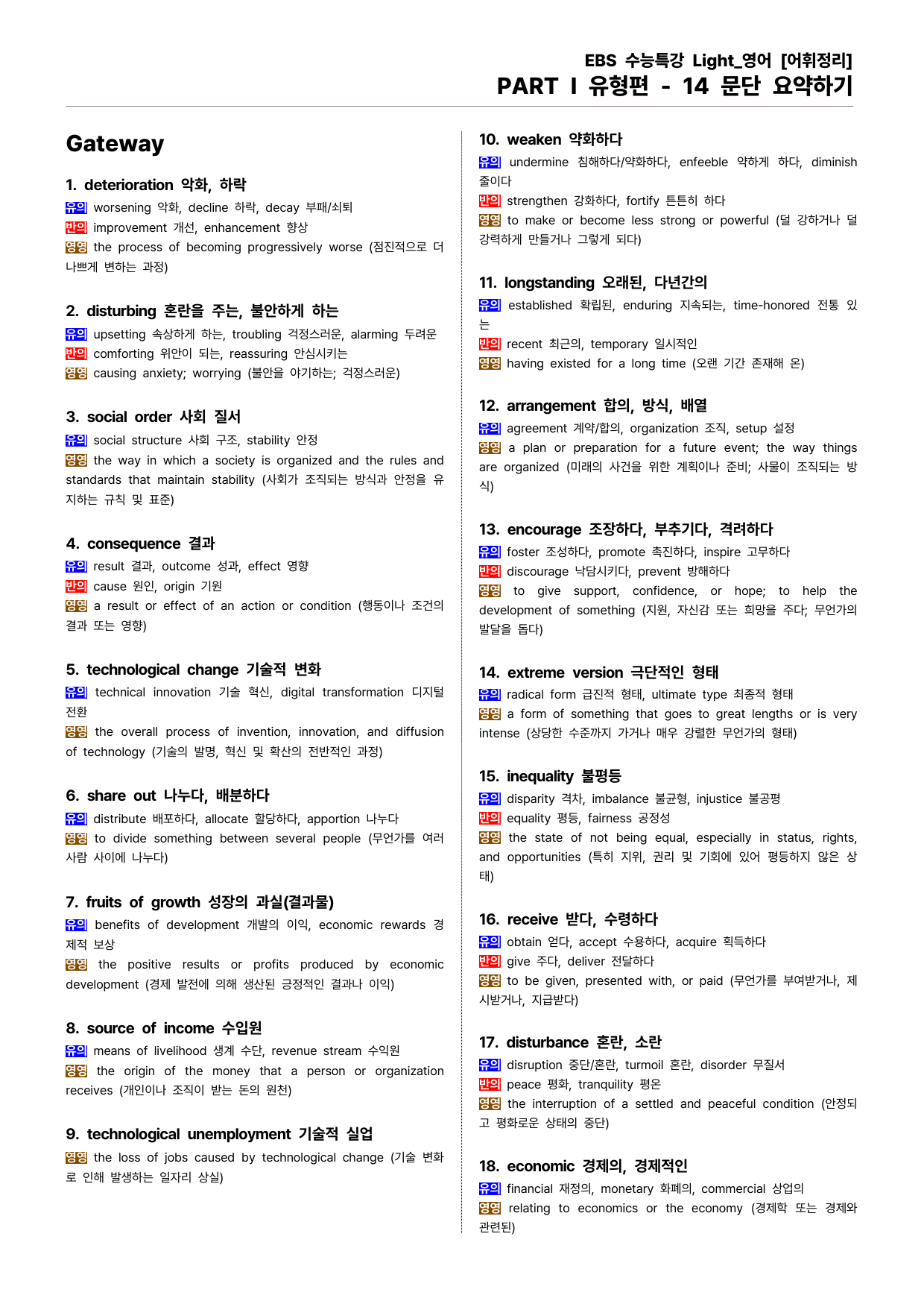 EBS 수능특강 Light 영어(2025) - 14 문단 요약하기_preview_undefined