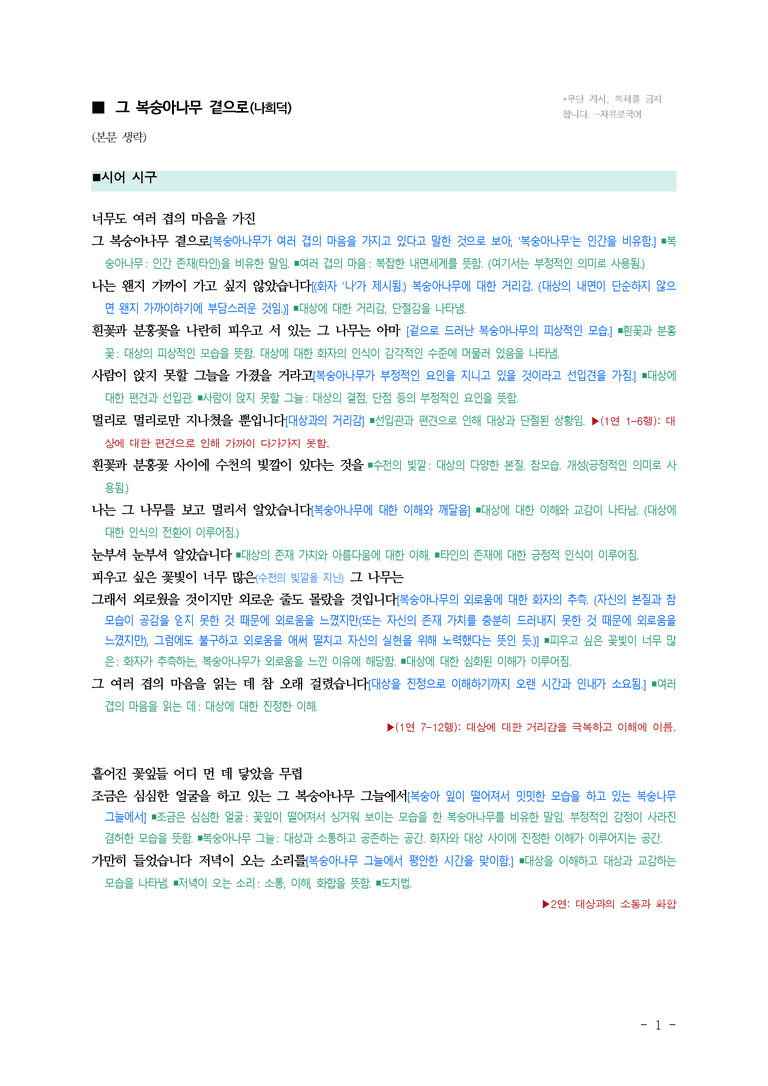 (26-수특) 그 복숭아나무 곁으로(나희덕) ■(해설•정리)_preview_1