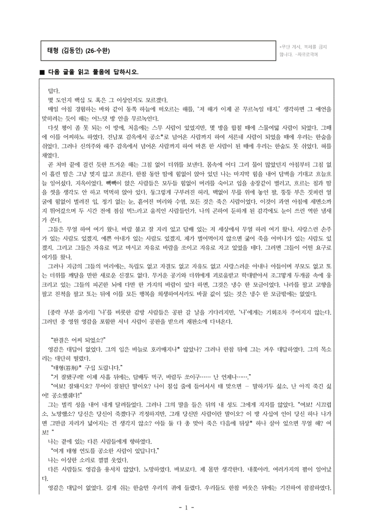 (26-수완) 태형 (김동인) (22문제)_preview_1