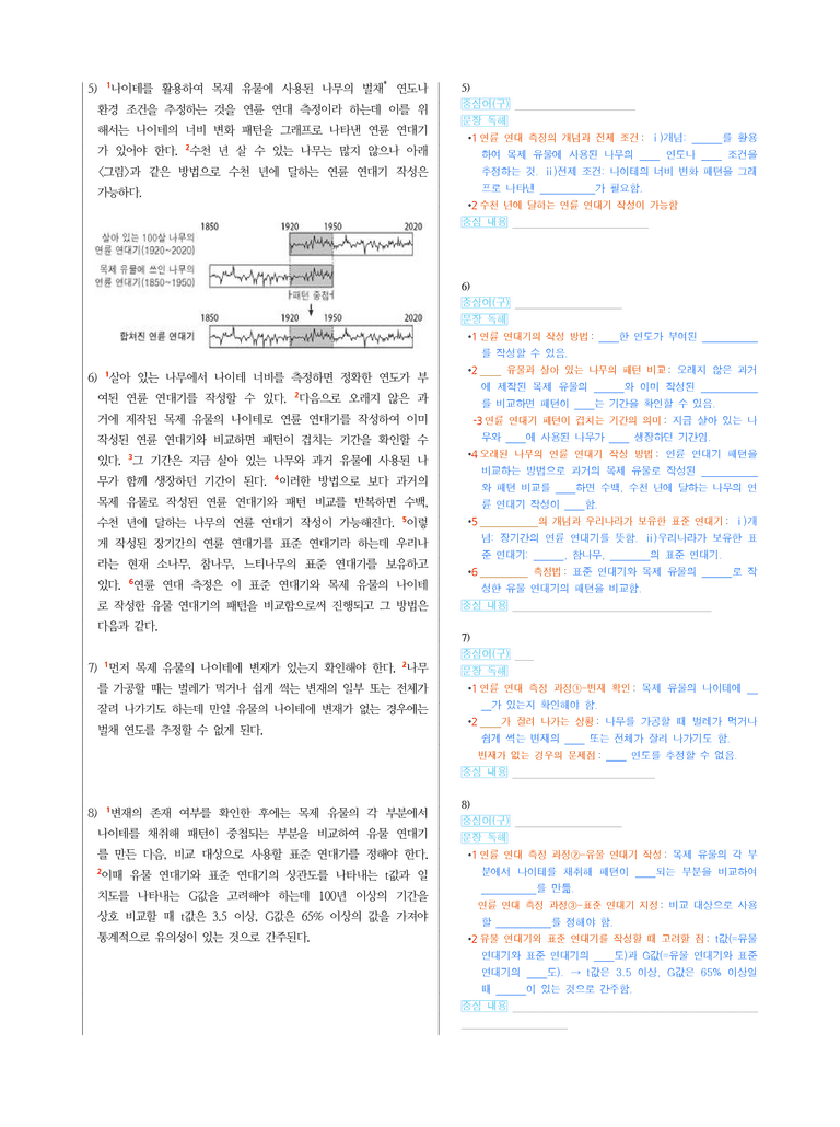 (24-03) (고1) (과학) 연륜 연대 측정과 목제 유물의 제작 연도 추정 (지문 해설)_preview_2