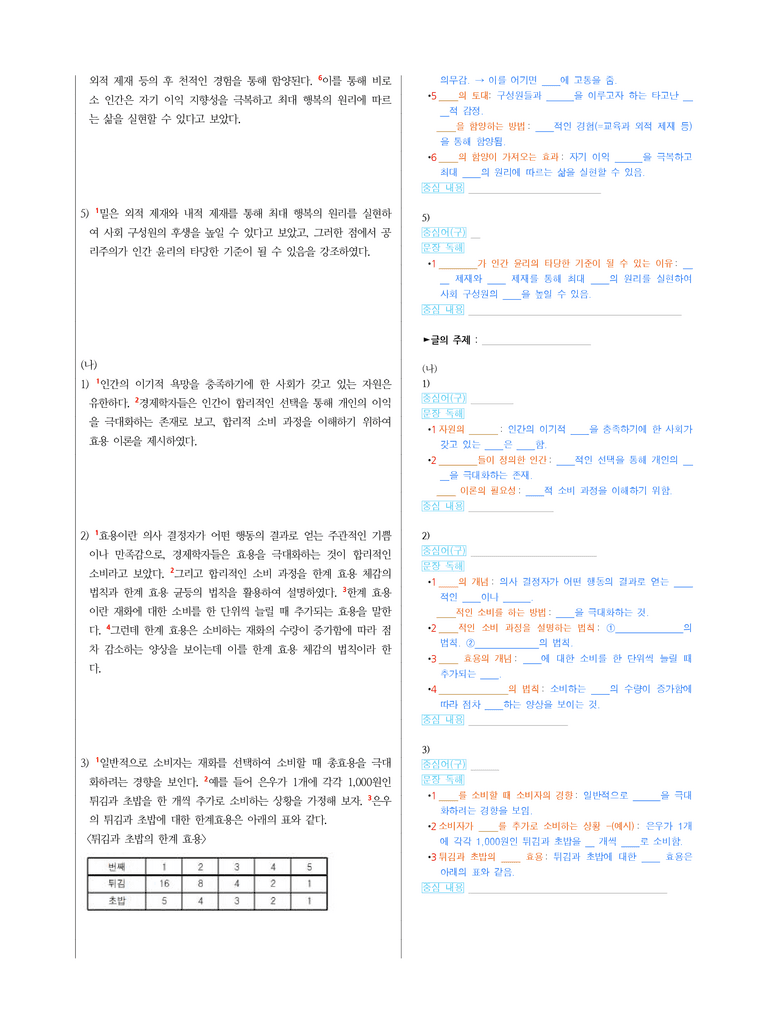 (25-03) (고1) (인문) (가) 밀의 공리주의 (나) 합리적인 소비를 위한 효용 이론 (지문해설)_preview_2