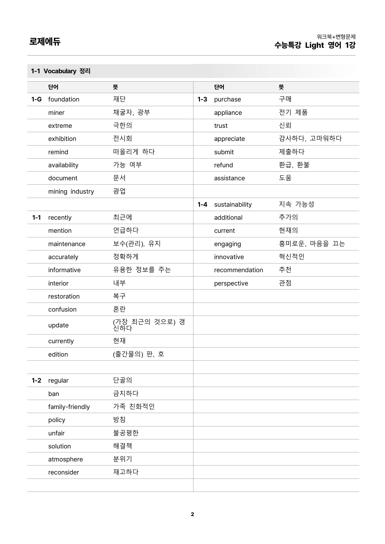 수능특강 light 영어 1강 워크북+변형문제 90문제_preview_undefined