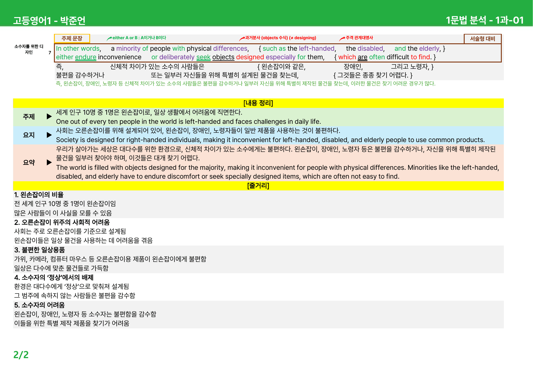 고등영어1 박준언 1과 - 상세분석_preview_undefined