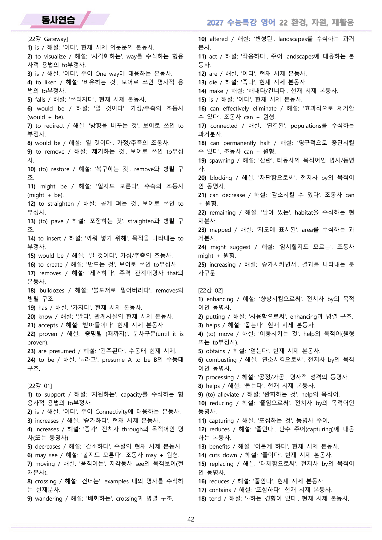 2027년 수능특강 영어 변형문제 + 워크북 11종 22 22강 22과 _preview_undefined