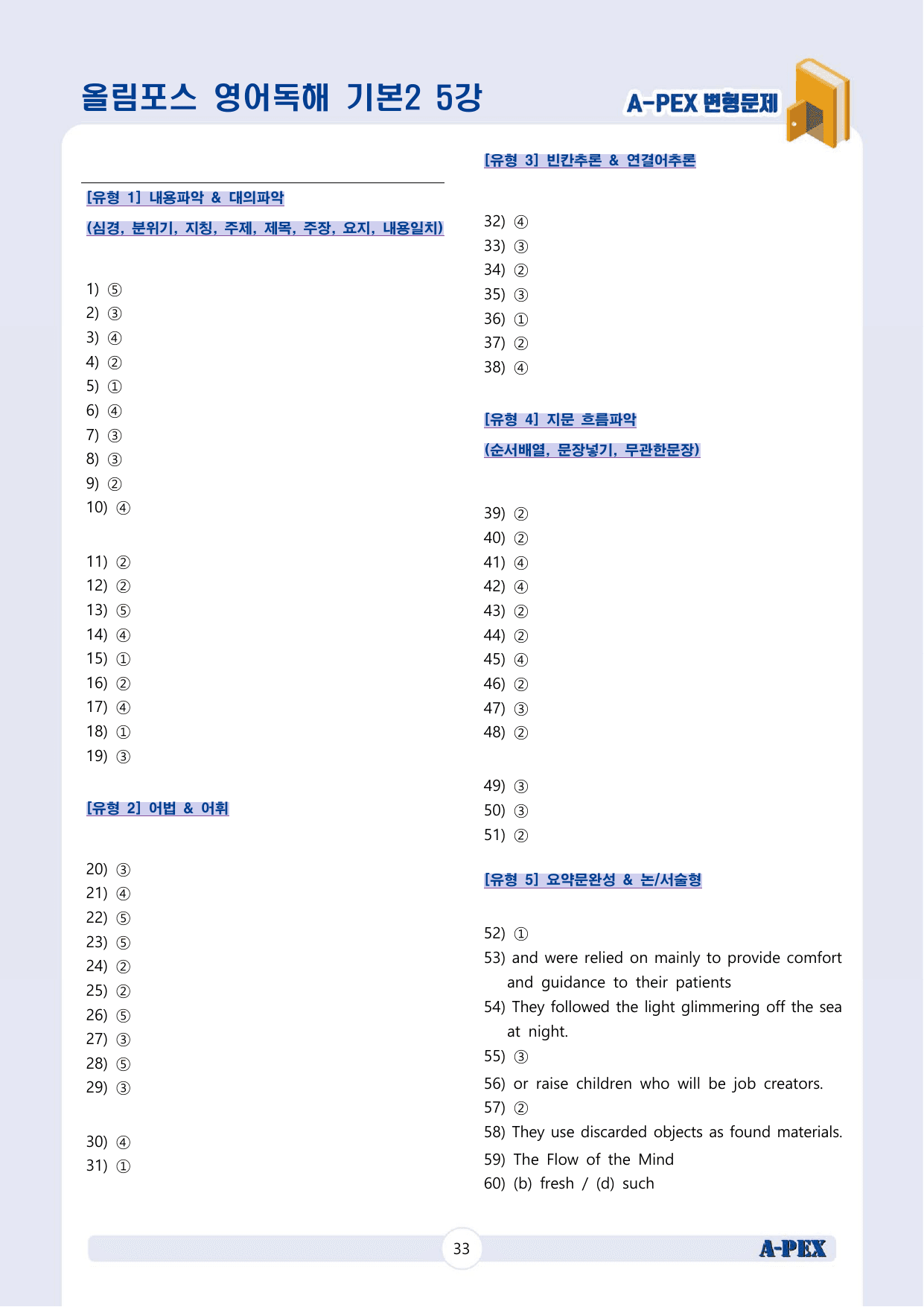 올림포스 영어독해 기본2 5강 변형문제 (60문제) 서논술형 포함_preview_undefined