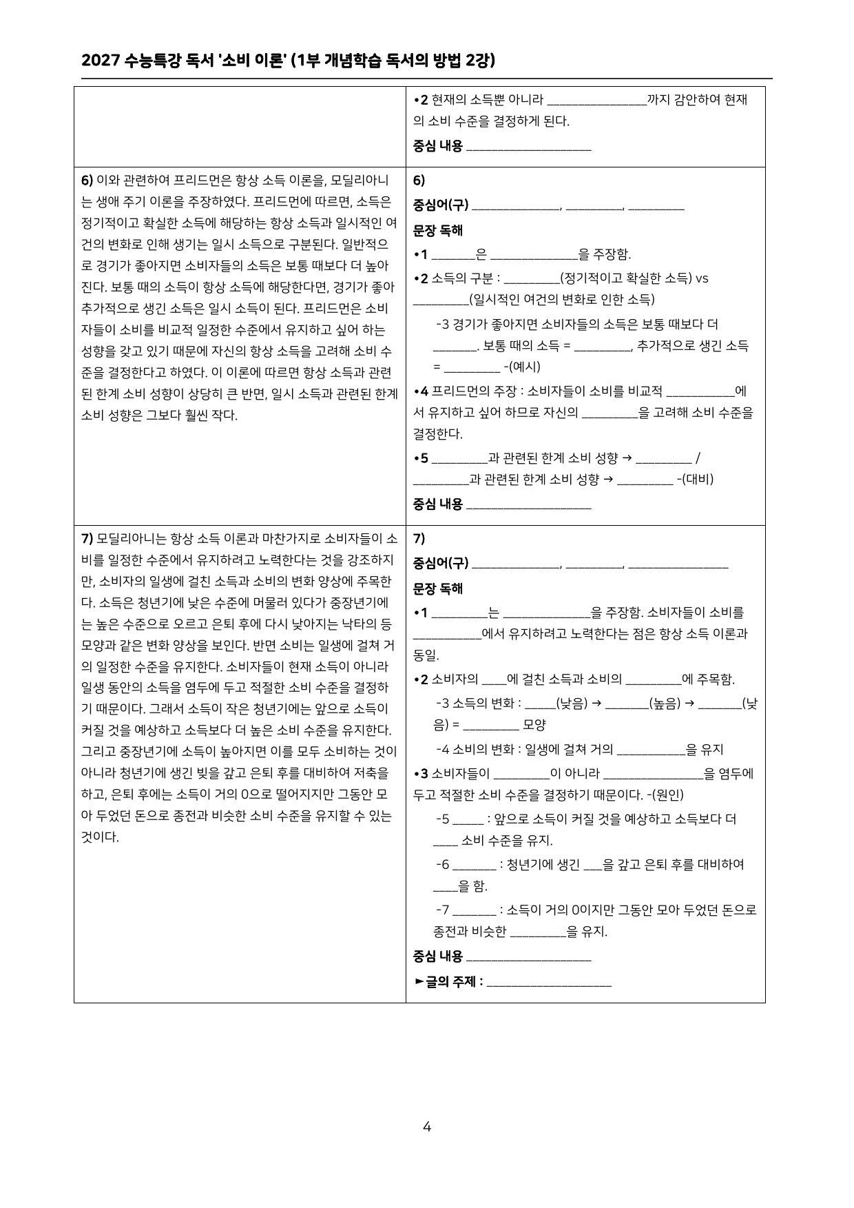 2027 수능특강 독서 (1부 개념학습 독서의 방법 1~5강) 워크북_preview_undefined