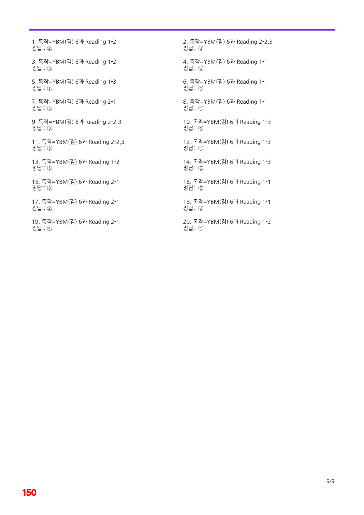 6번=독해와 작문=YBM 김 6과=200제_preview_undefined