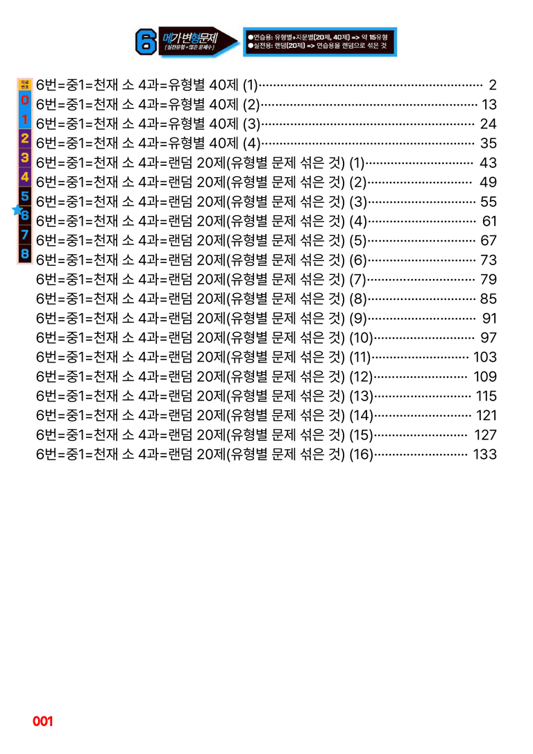 중1-천재 소 4과=6번 메가변형문제 160제 by 최상위영어_preview_1