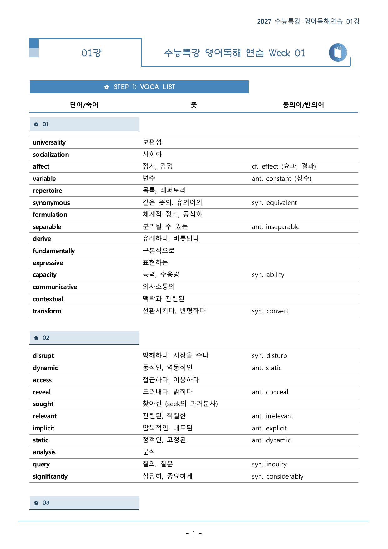 수능특강 영어독해연습 01강(128p)_워크북+구문분석+변형문제_preview_undefined