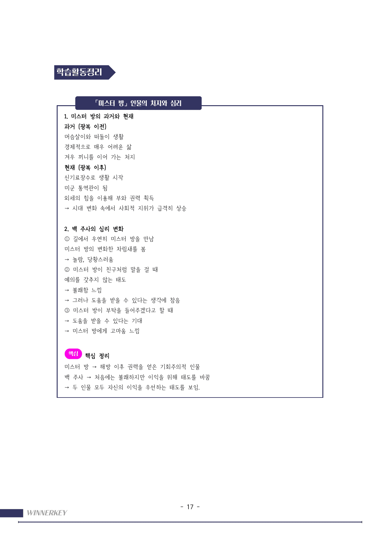 50문항>22개정 동아 문학 1-1 미스터 방 꼼꼼분석 + 3단계문항_preview_undefined