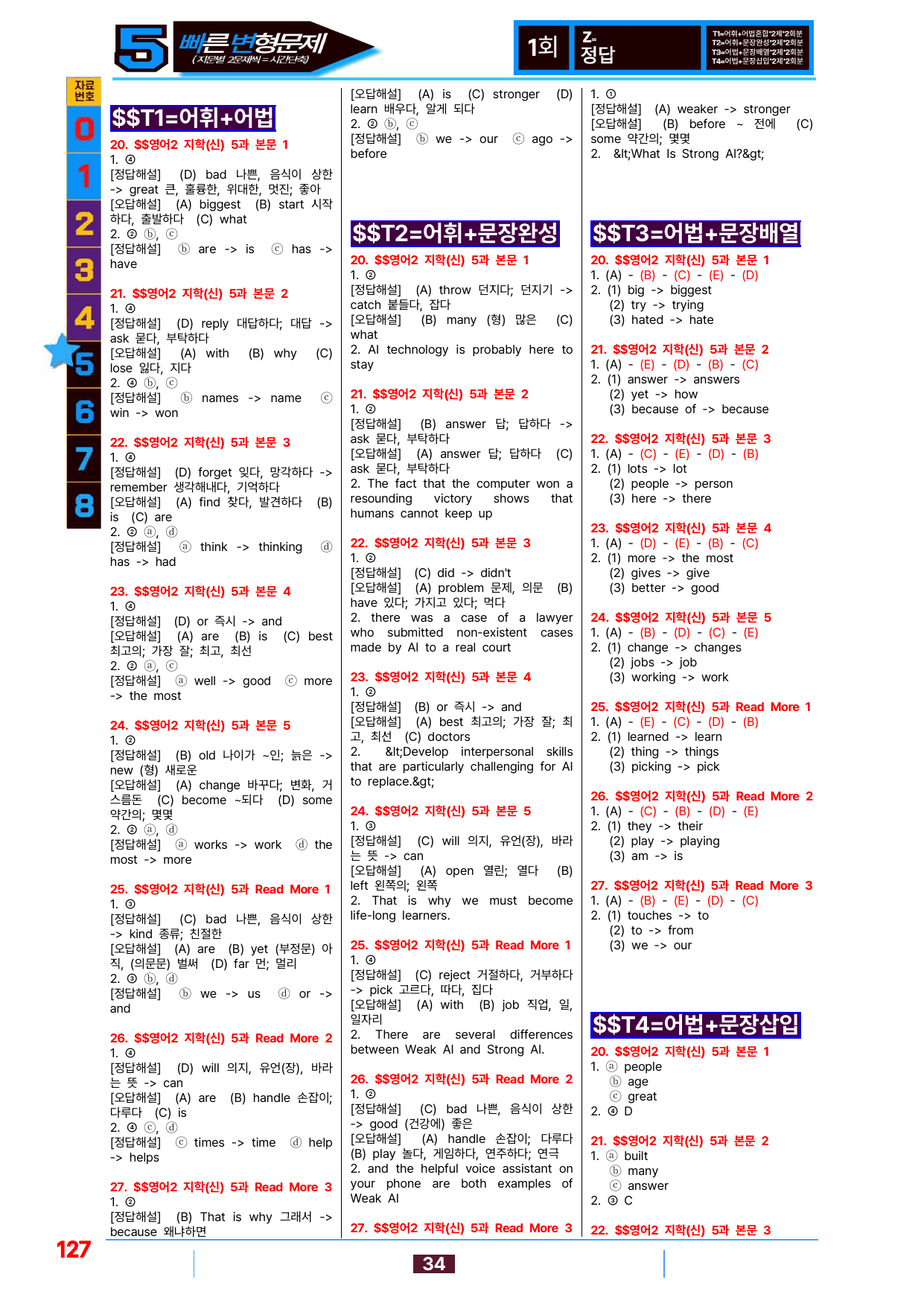 05번=빠른 변형문제=영어2=지학 신 1~5과=432제(40%할인)_preview_undefined