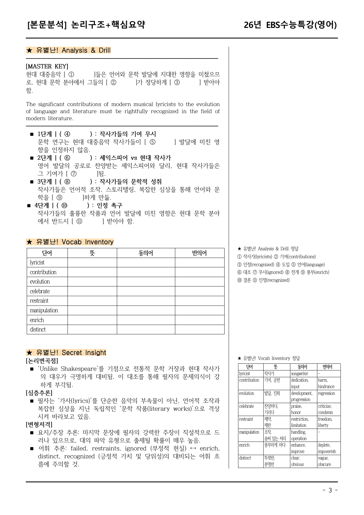 EBS수능특강(영어) 05강 본문분석(논리구조+핵심요약)_preview_undefined