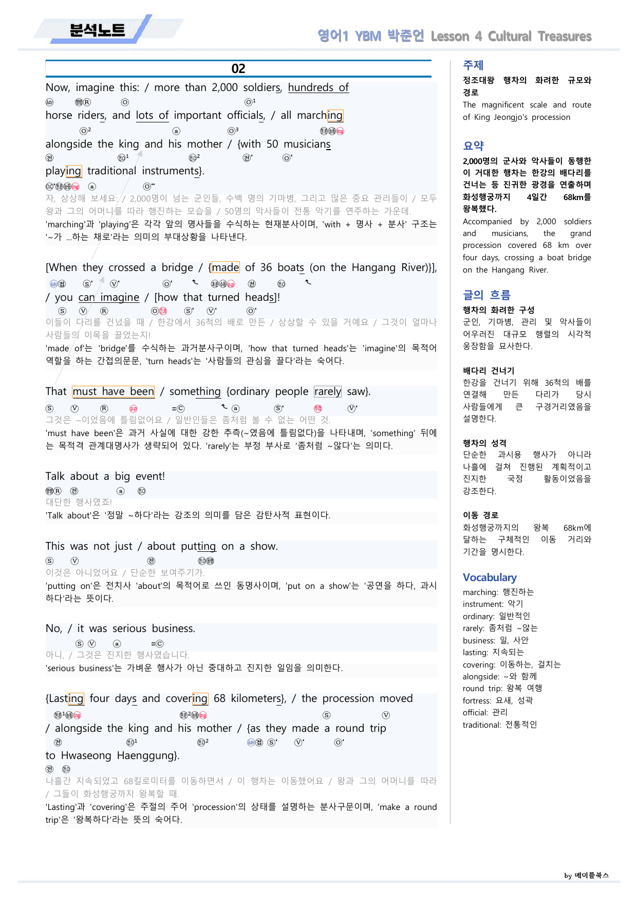 영어1 YBM 박준언 분석노트 04 4강 4과 22년 개정 메이플북스_preview_undefined