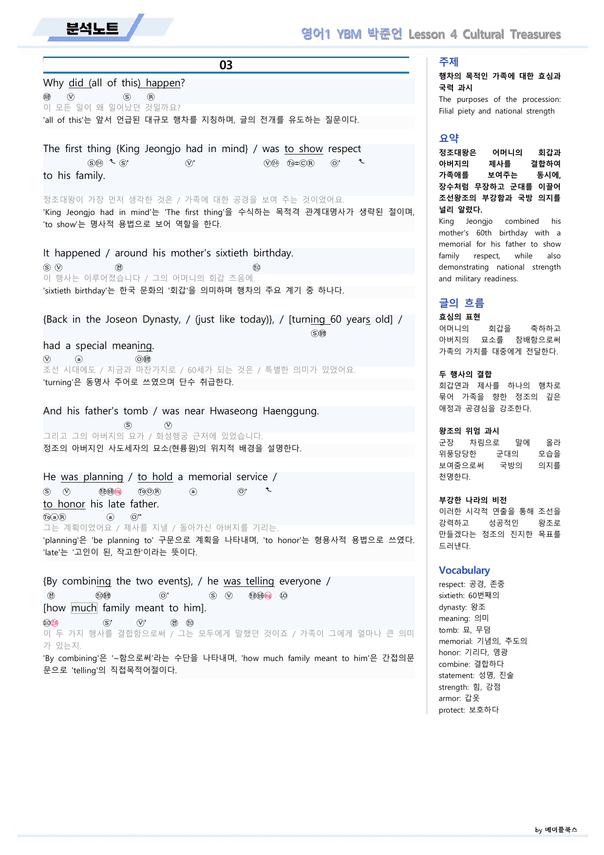 영어1 YBM 박준언 분석노트 04 4강 4과 22년 개정 메이플북스_preview_undefined