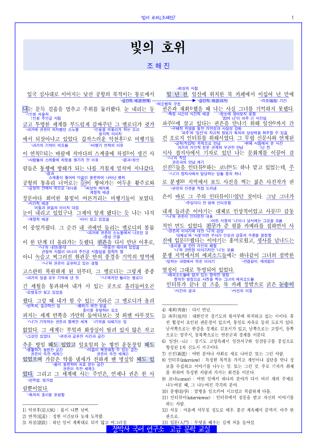 빛의 호위(조해진) 전문+분석(일부)+해설+문제_preview_undefined