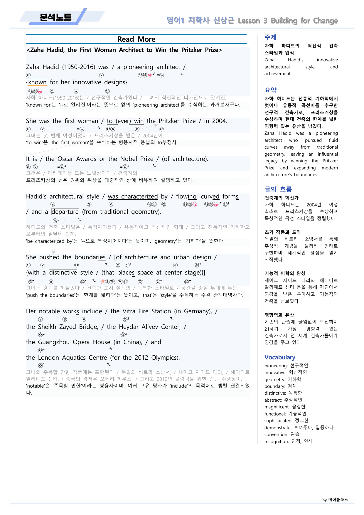 영어1 지학사 신상근 분석노트 03 3강 3과 22년 개정판 메이플북스_preview_undefined