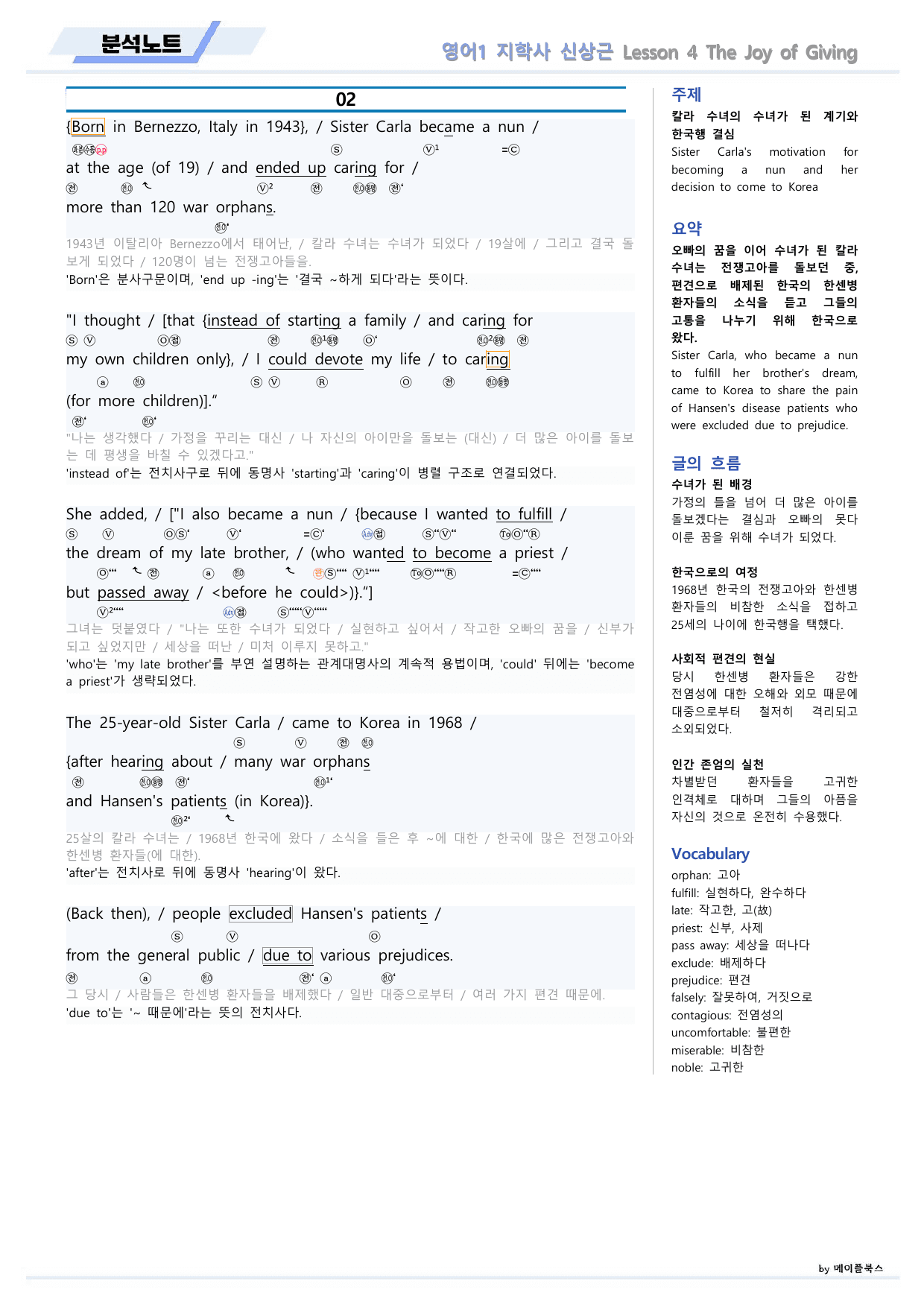 영어1 지학사 신상근 분석노트 04 4강 4과 22년 개정판 메이플북스_preview_undefined