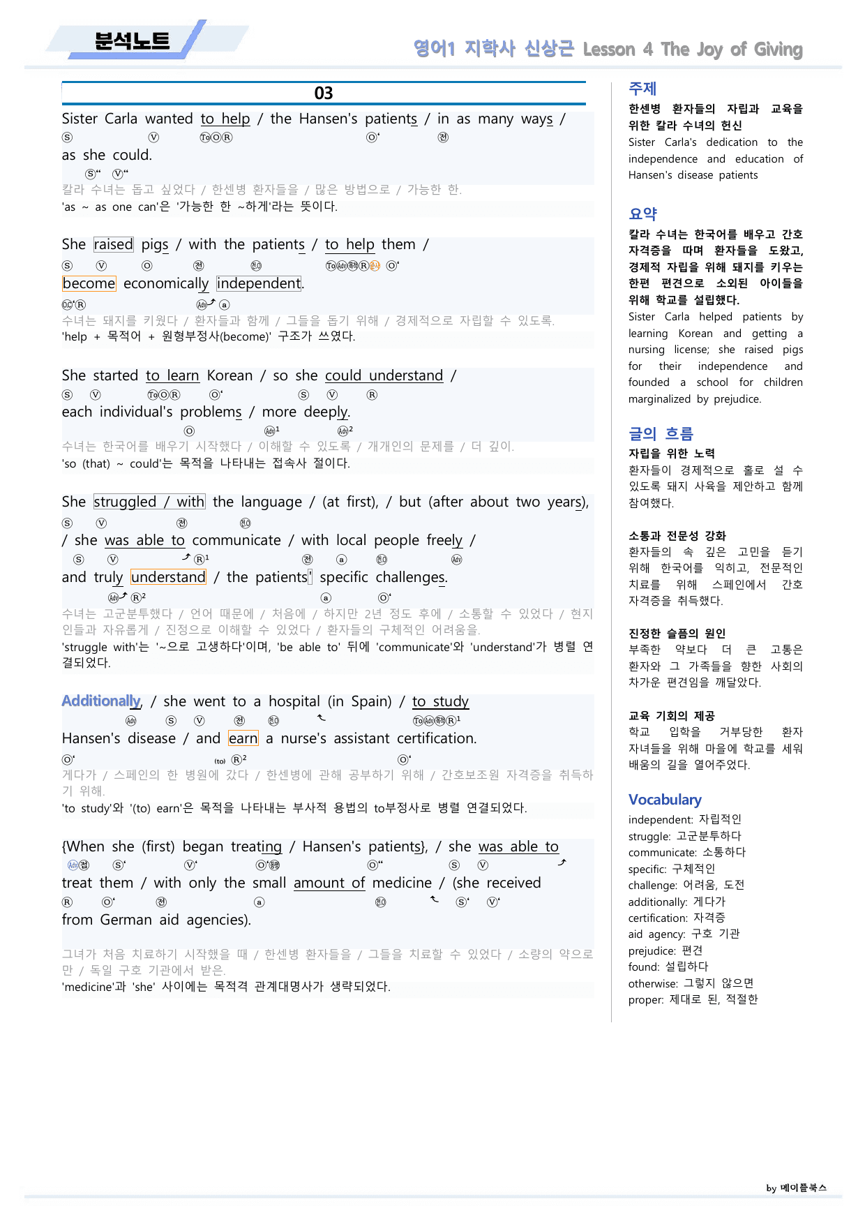 영어1 지학사 신상근 분석노트 04 4강 4과 22년 개정판 메이플북스_preview_undefined