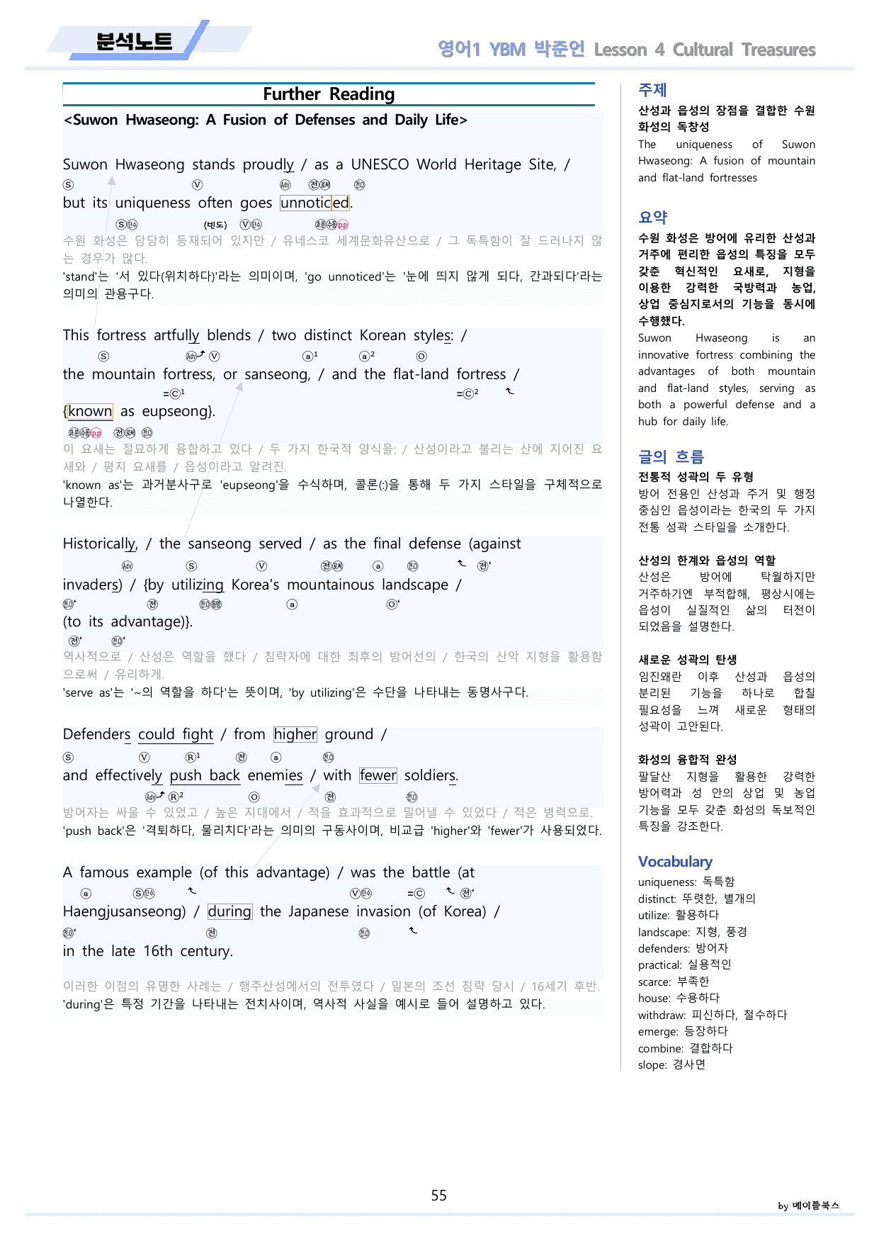 영어1 YBM 박준언 분석노트 전체통합 22년 개정 메이플북스_preview_undefined