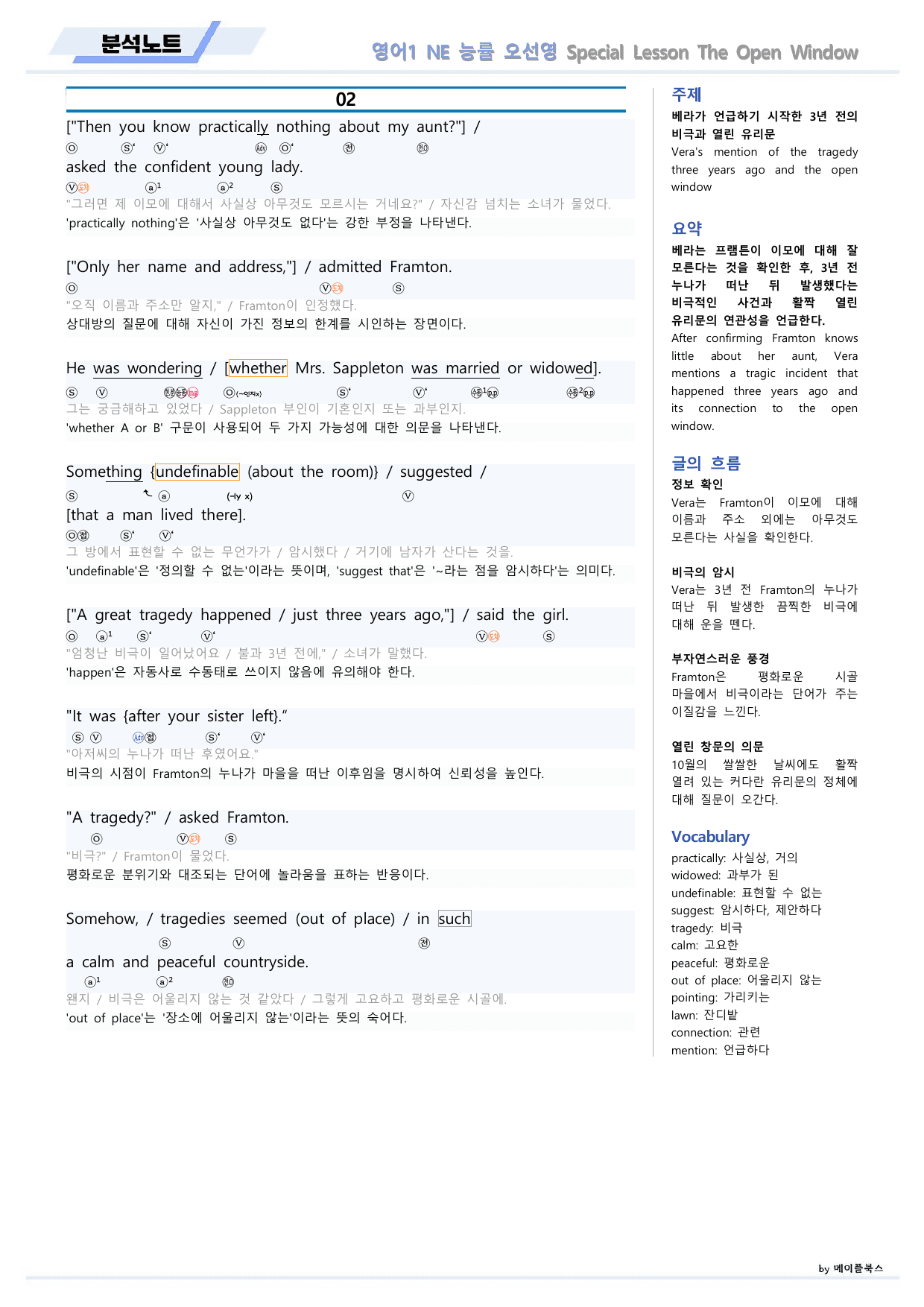 영어1 NE 능률 오선영 분석노트 special lesson 22년 개정_preview_undefined