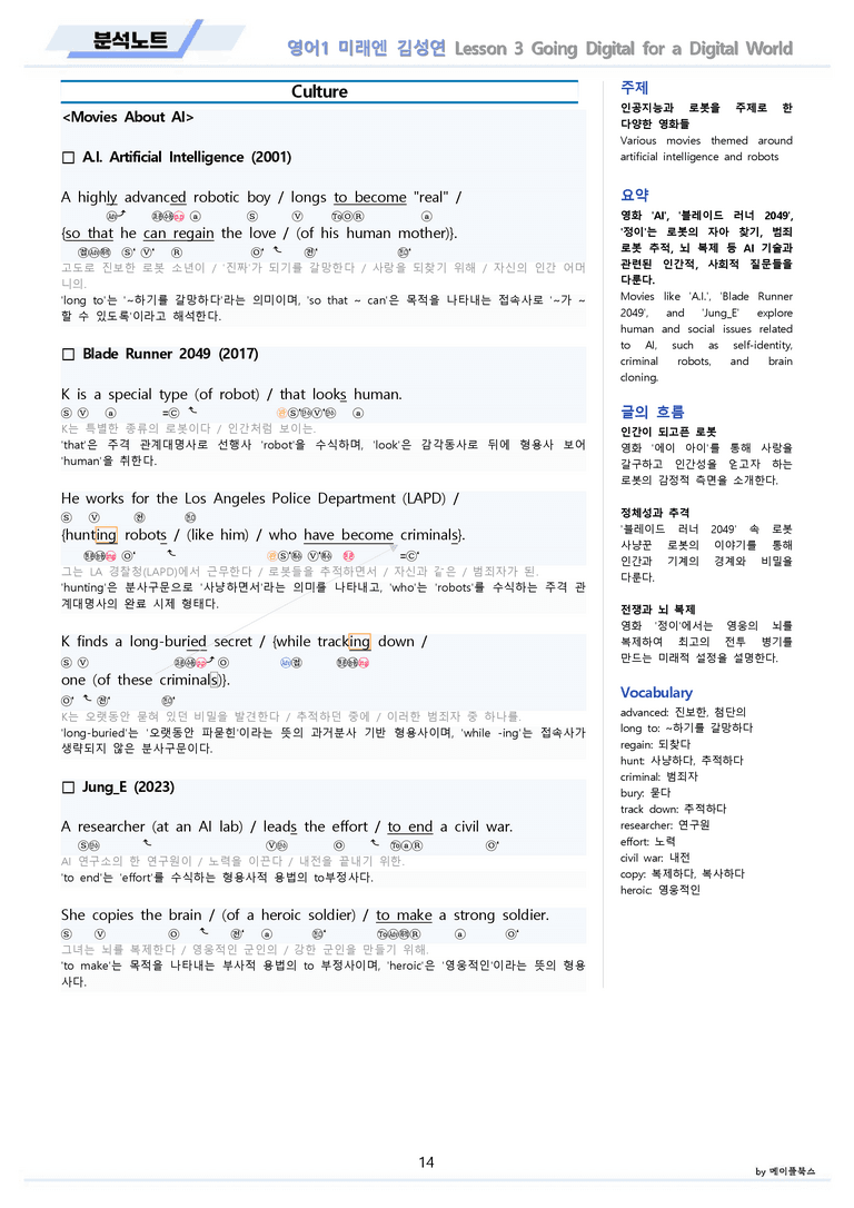 영어1 미래엔 김성연 분석노트 변형문제 워크북 올인원 3강 3과 메이플_preview_14