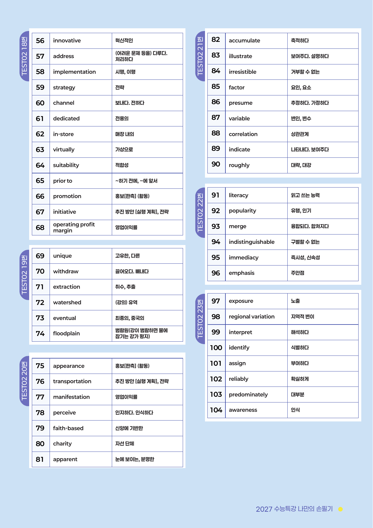 TEST 2편 한줄해석 (2027 수능특강 영어)_preview_undefined