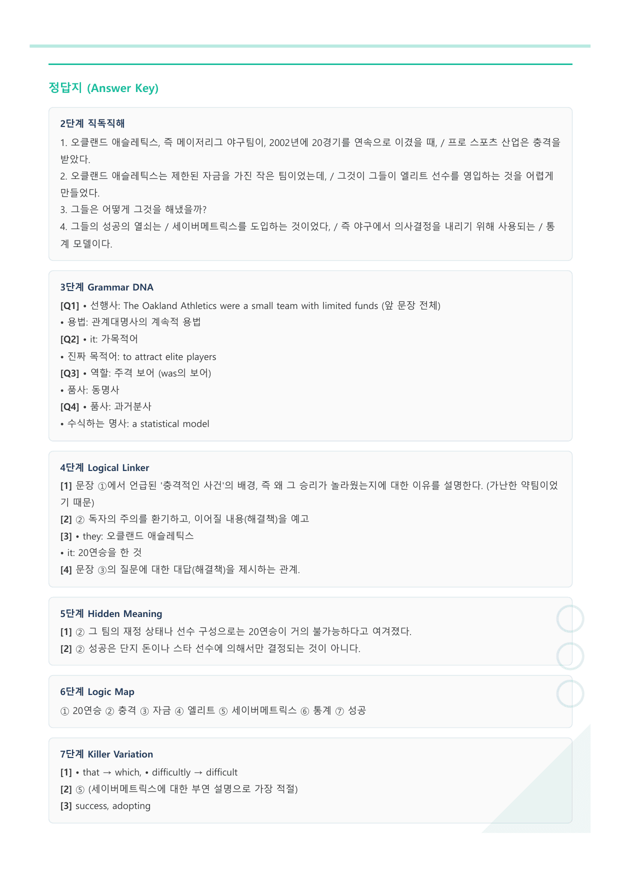 고등 영어1 YBM(박준언) 3과 라이트 뽀개기 - 워크북_preview_undefined
