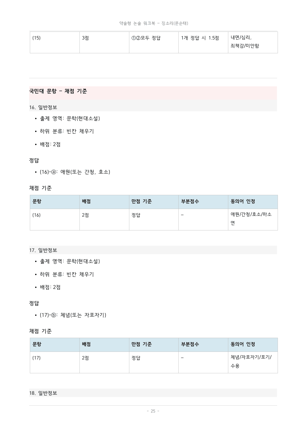 국민대_가천대_약술형 논술_워크북_수능특강_문학_교과서개념학습_징소리_preview_undefined
