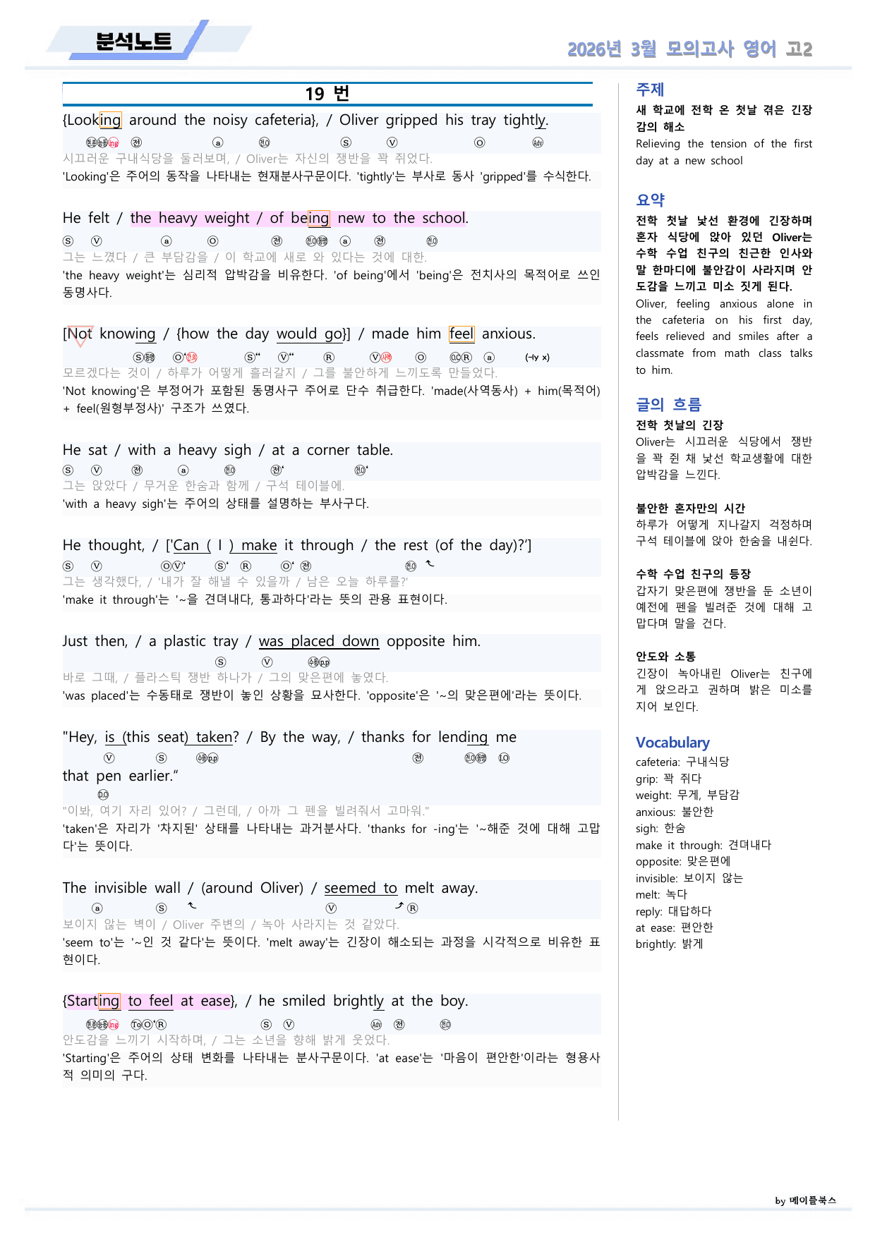 2026년 3월 모의고사 영어 고2 분석노트 본문분석 by 메이플북스_preview_undefined