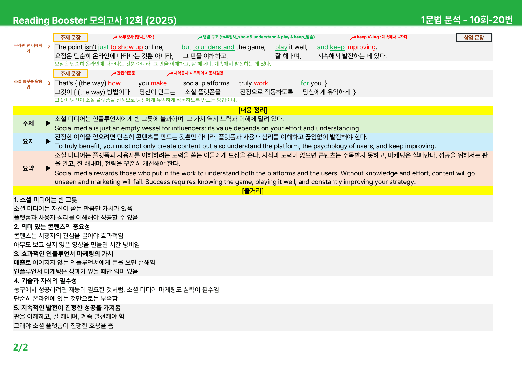 리딩부스터 모의고사 12회 (2025) - 10회 본문분석_preview_undefined