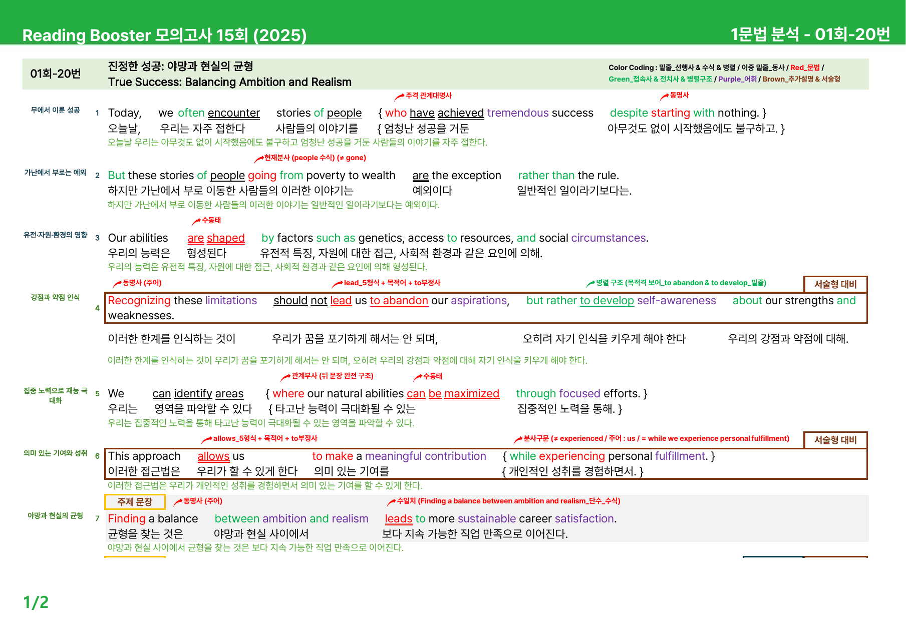 리딩부스터 모의고사 15회 (2025) - 1회 본문분석_preview_undefined