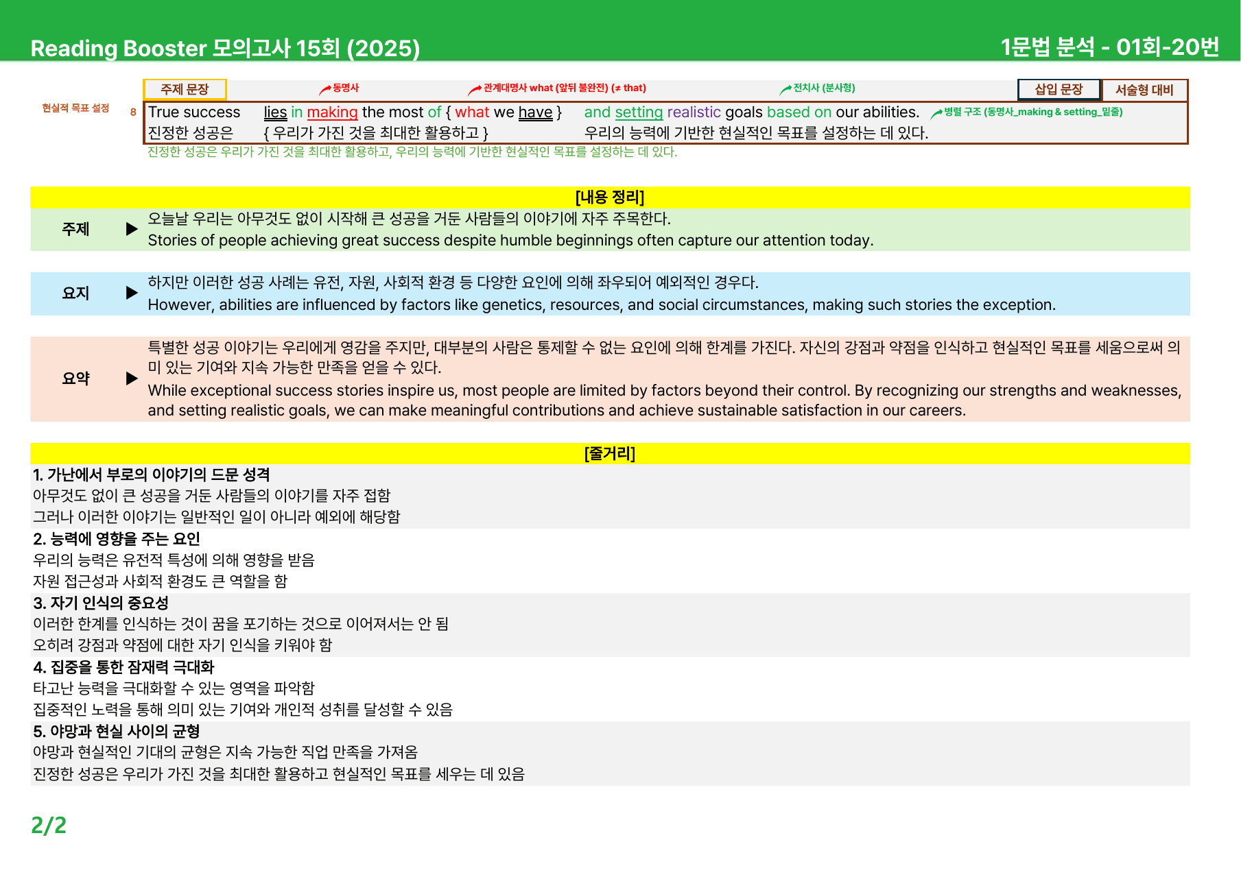 리딩부스터 모의고사 15회 (2025) - 1회 본문분석_preview_undefined