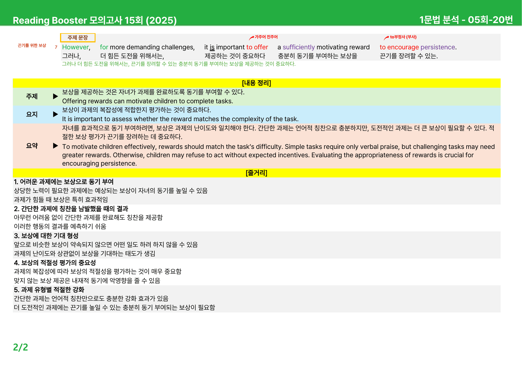 리딩부스터 모의고사 15회 (2025) - 5회 본문분석_preview_undefined