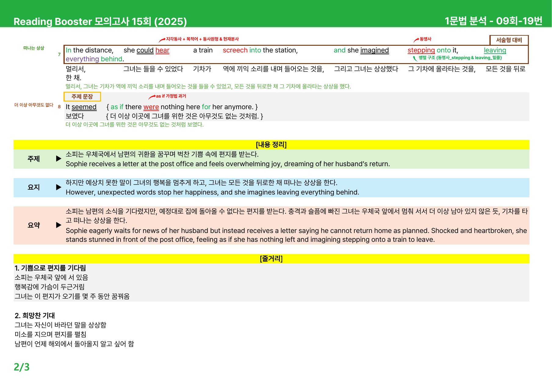 리딩부스터 모의고사 15회 (2025) - 9회 본문분석_preview_undefined