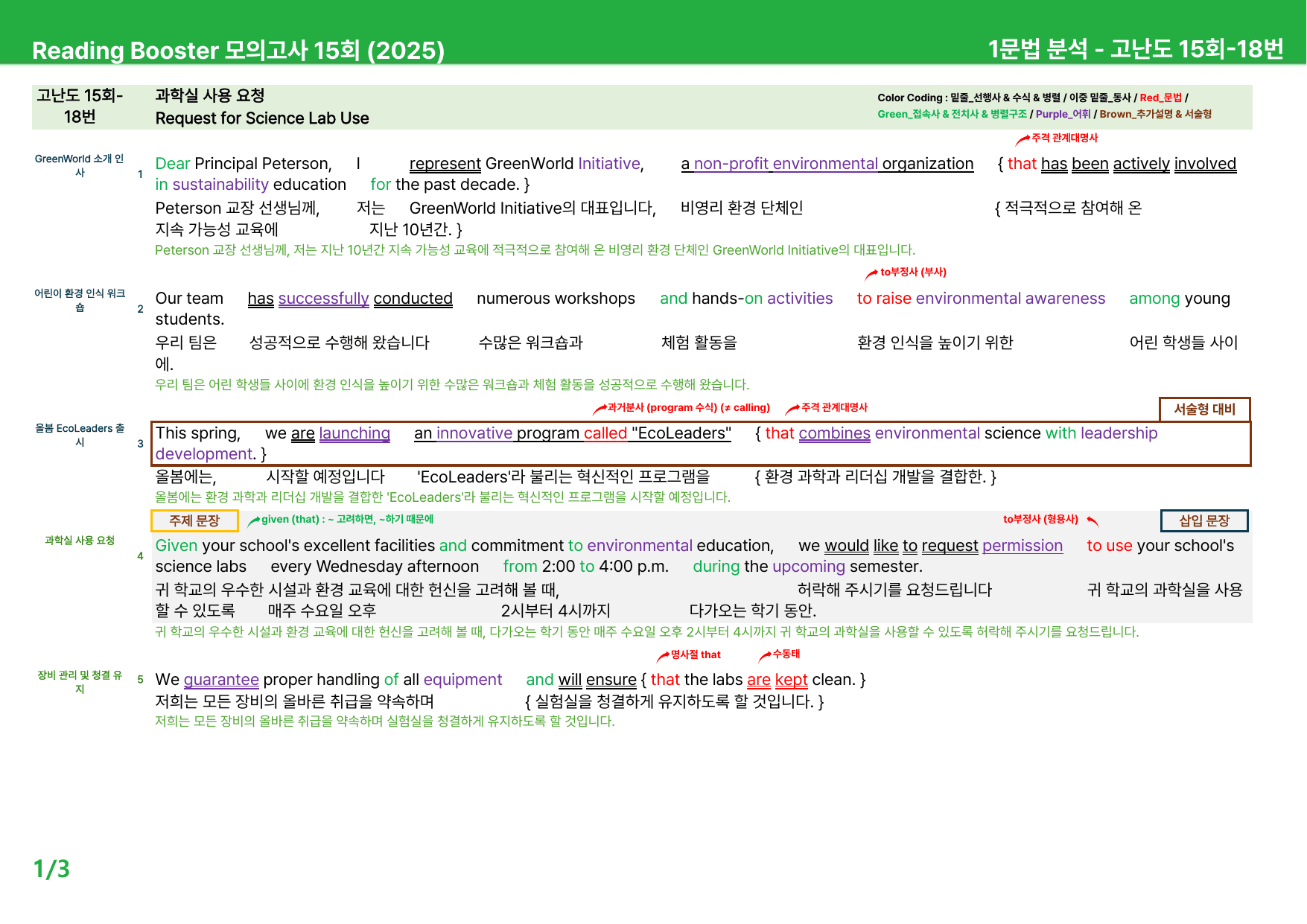 리딩부스터 모의고사 15회 (2025) - 15회 본문분석_preview_undefined