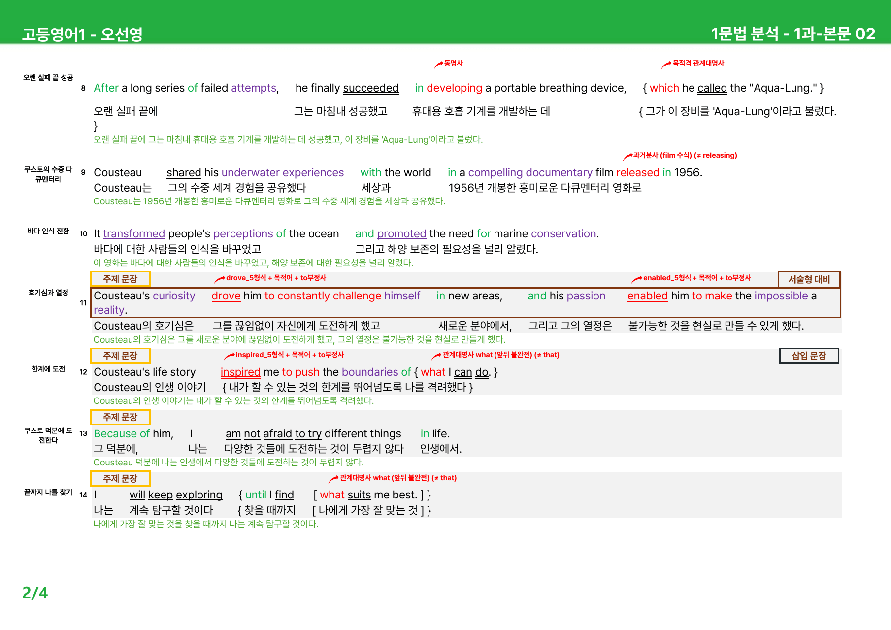고등영어1 오선영 1과 - 본문분석_preview_undefined
