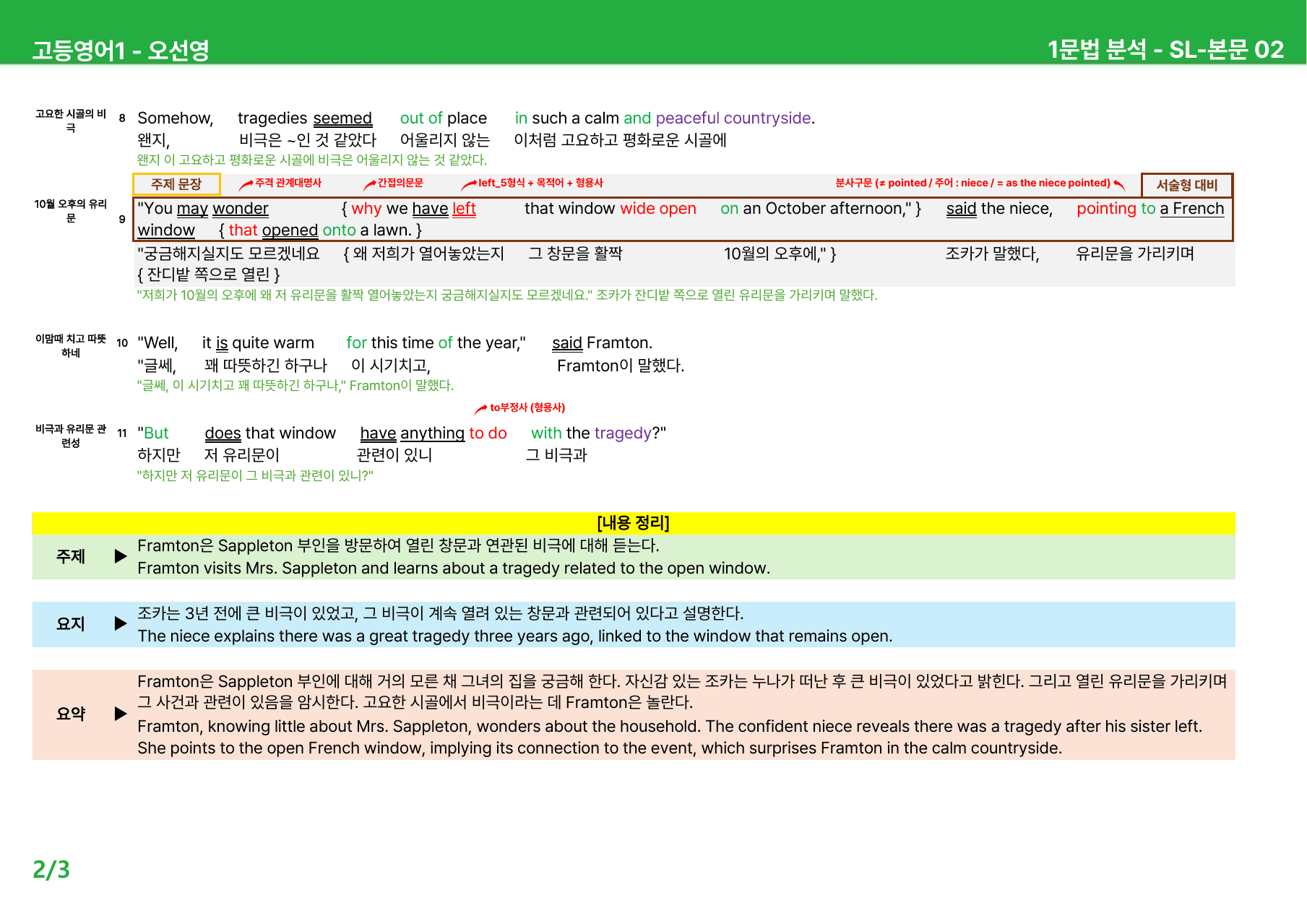 고등영어1 오선영 SL - 본문분석_preview_undefined