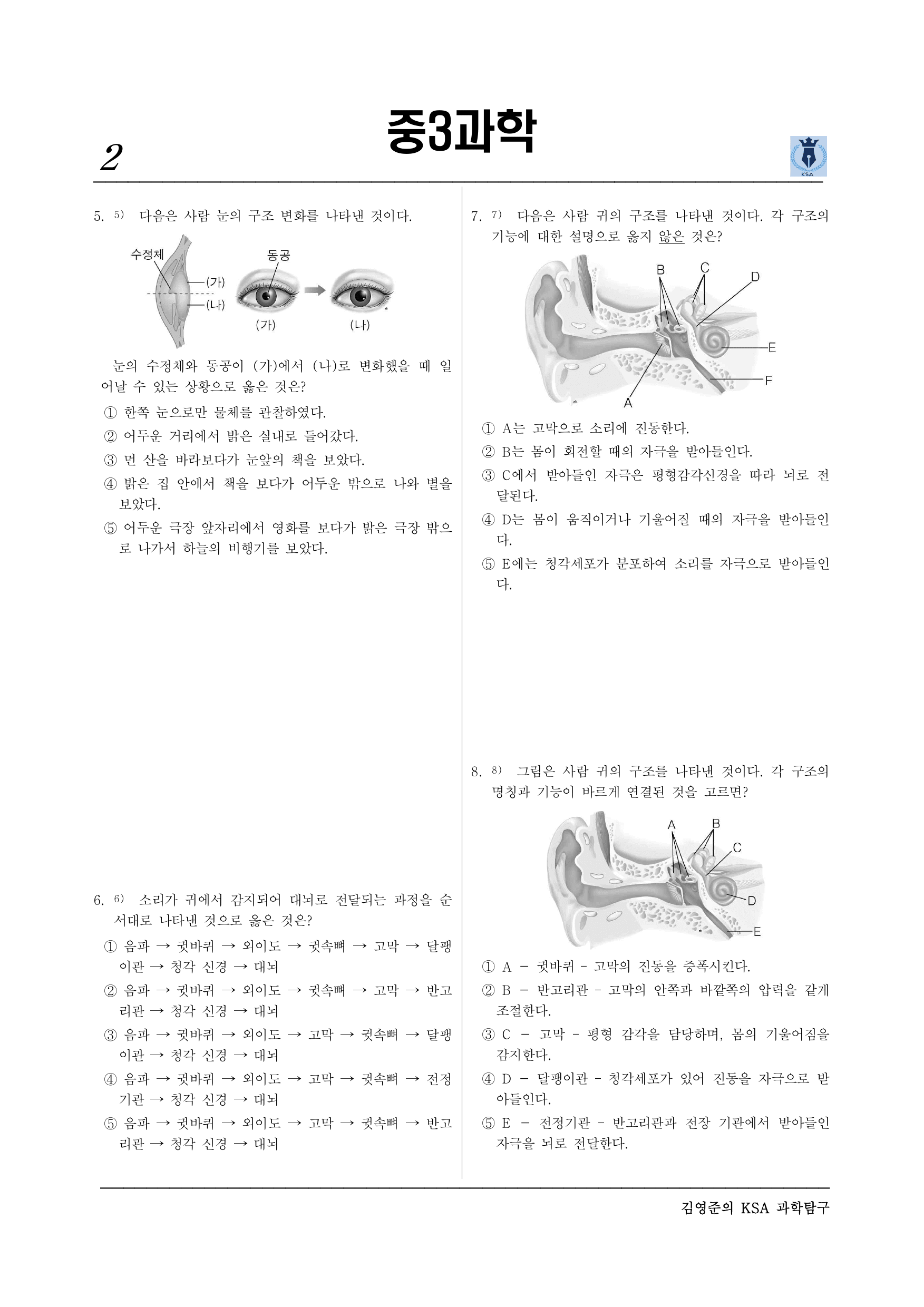 Ⅳ-자극과 반응–01.감각기관_preview_undefined